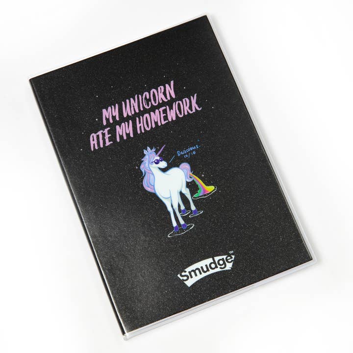 Unicorn Ate My Homework A4 Premium Notebook for wholesale by Smudge