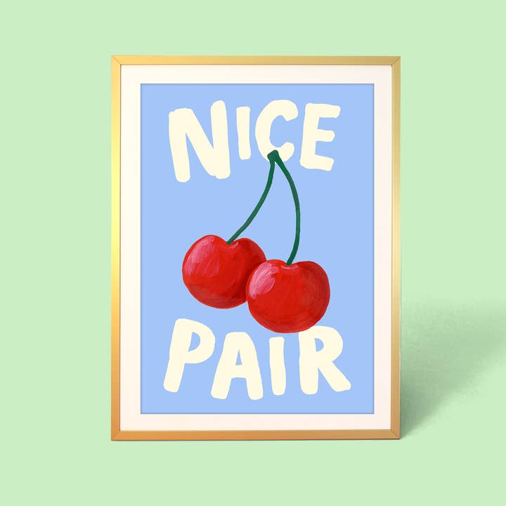 Cherry Nice Pair Print for wholesale by Eleanor Bowmer