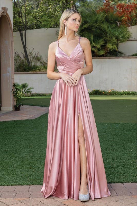 Dancing Queen Dress - Wholesale Gown - Women's - High Leg Slit Prom Dress #41