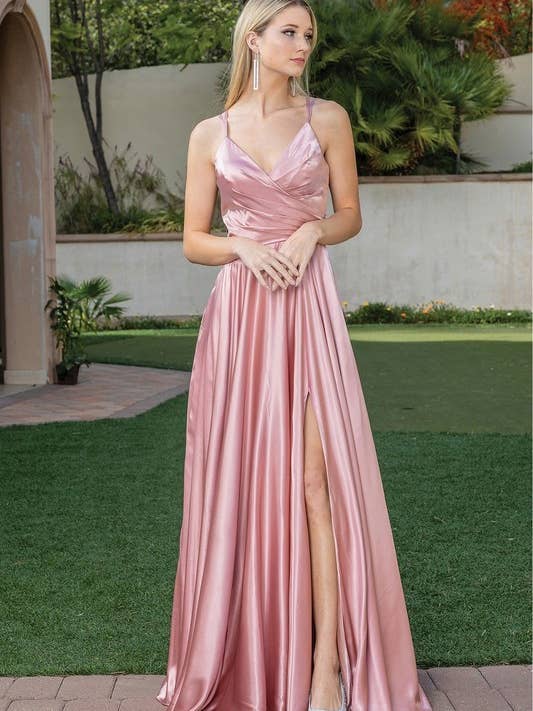 Dancing Queen Dress - Wholesale Gown - Women's - High Leg Slit Prom Dress #41