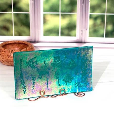 Dee Janssen GlassWorks - Wholesale Platter - Tropcial Fish Engraved Platter