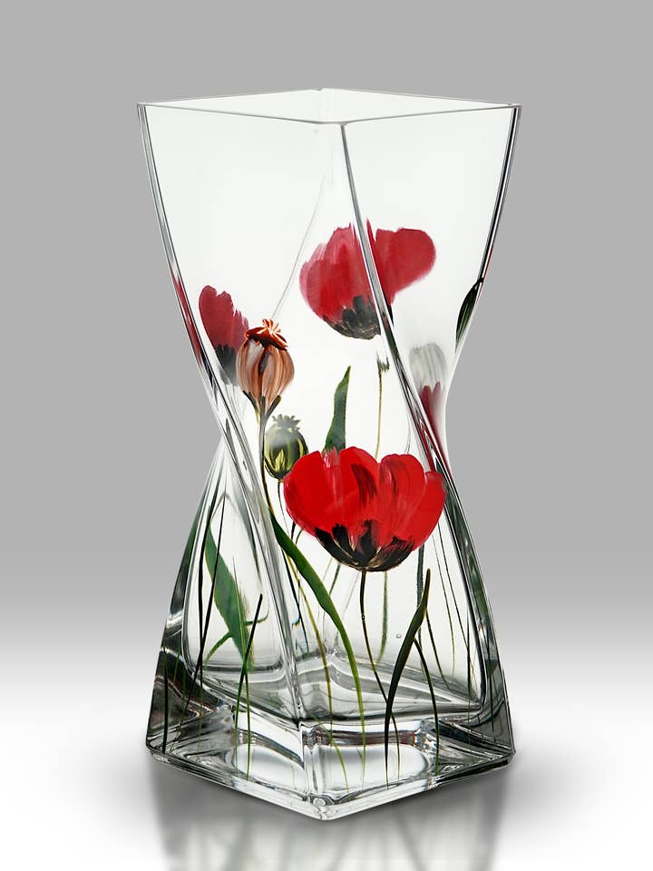Wild Poppy - 25 cm Twist for wholesale by Nobile Glassware Ltd.