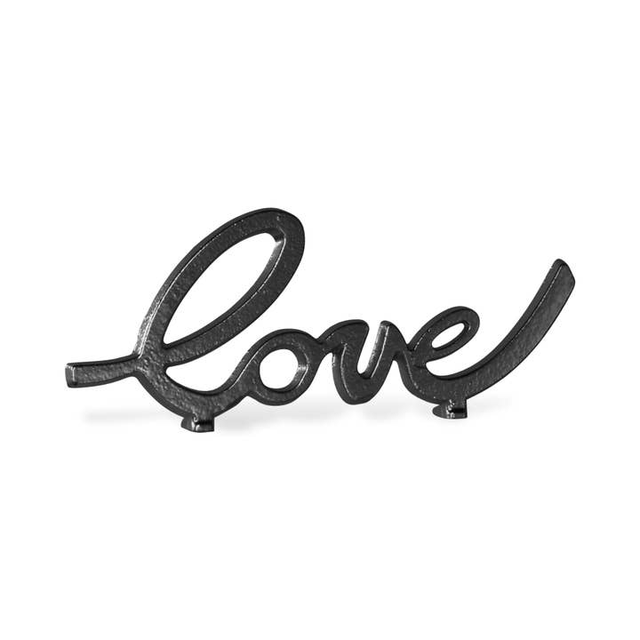 Cheungs Home Decor - Wholesale Decorative Tabletop Object - Roven Cast Iron Sign - Calligraphic Love Table Decor