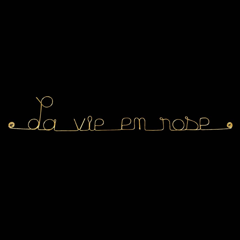 Bijoux de Mur – Engroshandel 3D-vægkunst – « La Vie en rose » Vægdekoration i forgyldt messingtråd1