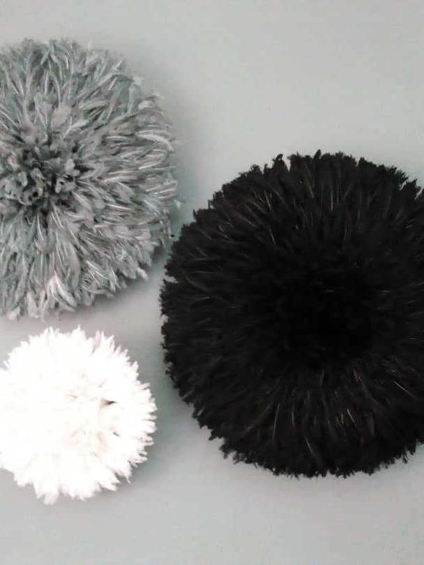 Set mit 03 Juju-Hüten schwarz, grau und weiß für den Großhandel von HOME DECOR FR