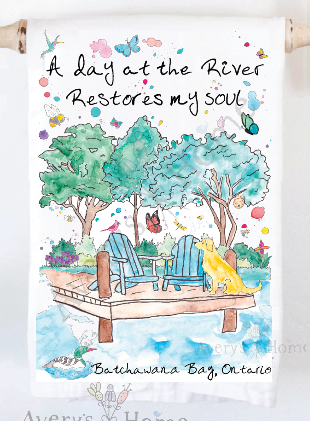 Avery's Home - Wholesale Tea Towel - A Day at the Lake or River Customizable Tea Towel3
