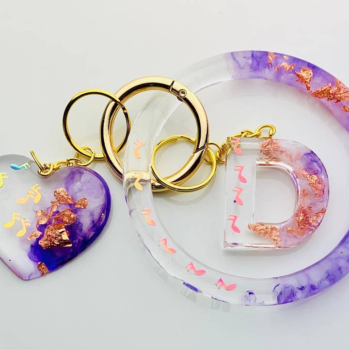 Music Note Keychain Bangle Bracelet Set for wholesale by Shop Drip Express