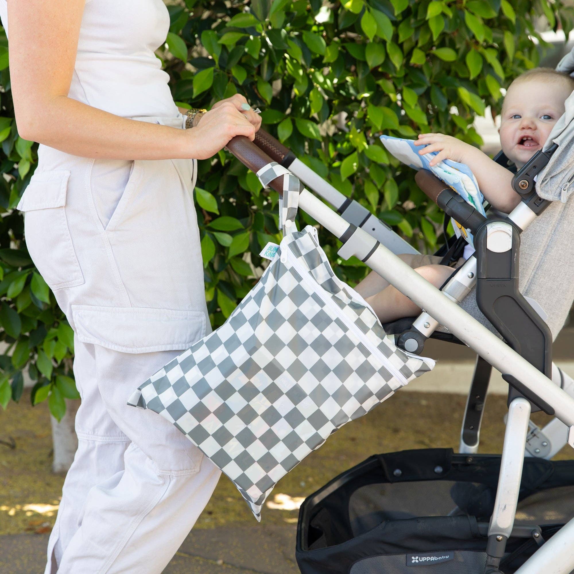 Bumkins - Vente Sac étanche - Enfant et bébé - Sac étanche et humide : Charcoal Check11