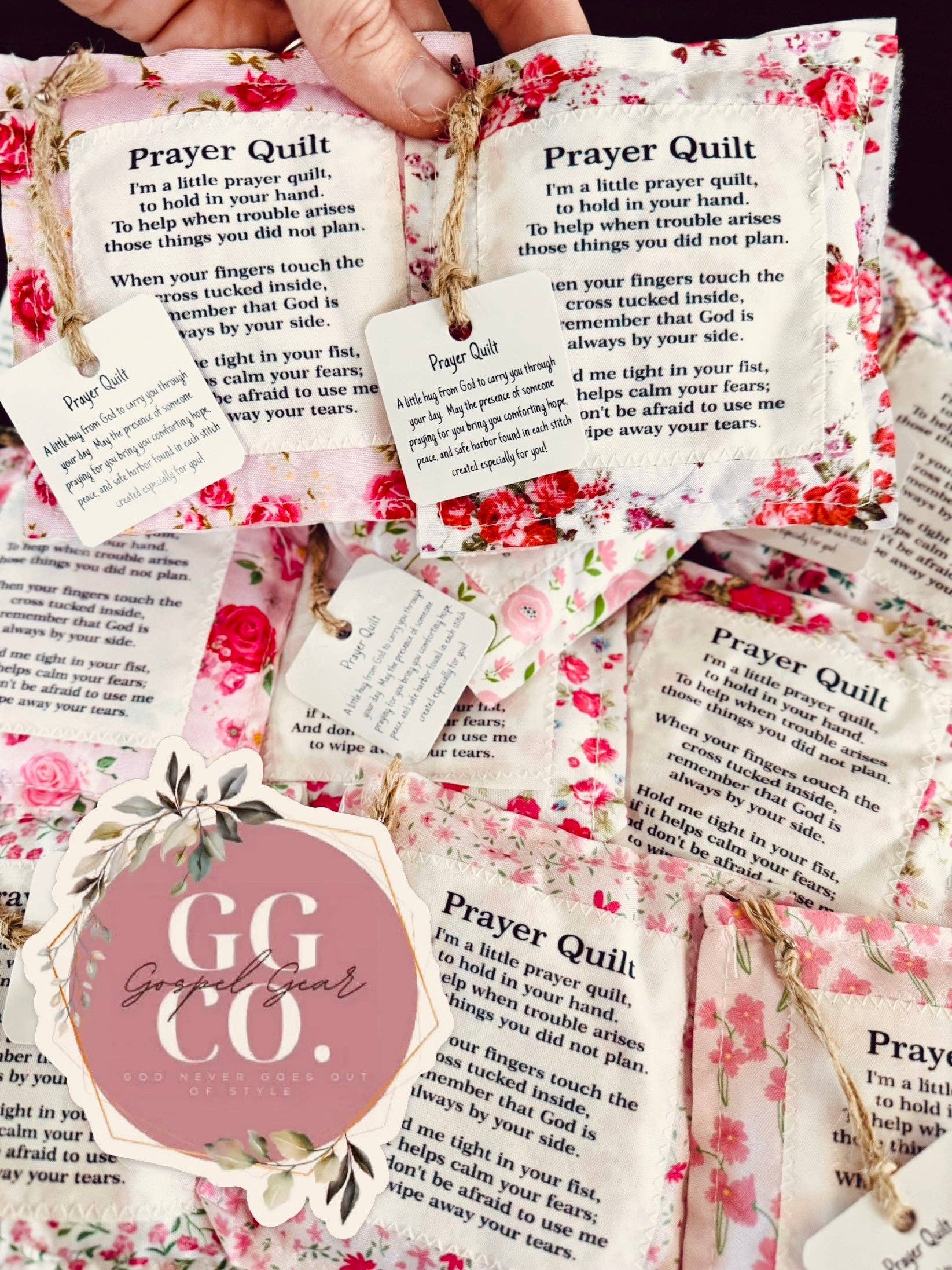 Gospel Gear Co - Wholesale Quilt - Floral Pink Pocket Prayer Quilt3