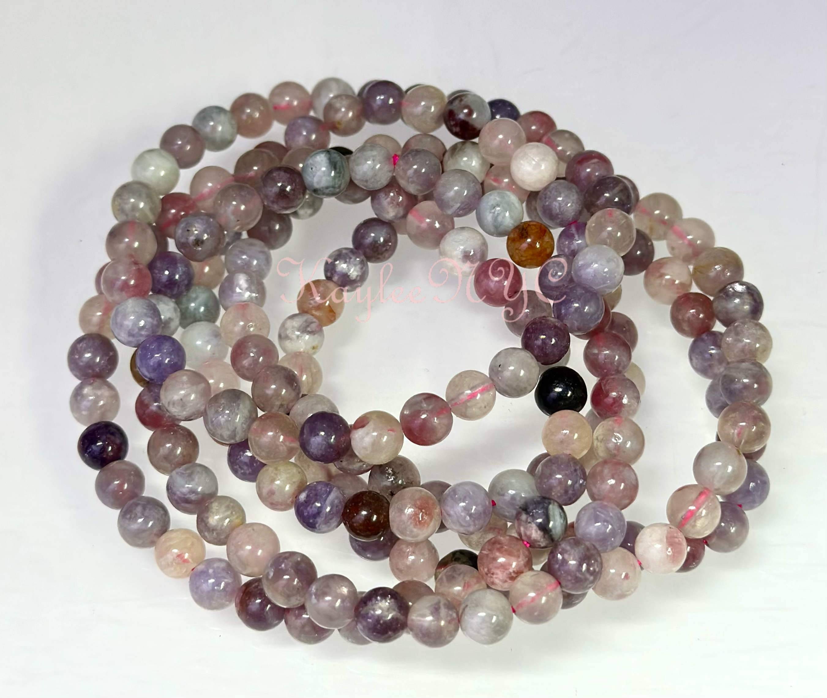 KayleeNYC - Wholesale Beaded Bracelet - 6mm Natural Unicorn Stone 7.5” Crystal Stretch Bracelet1