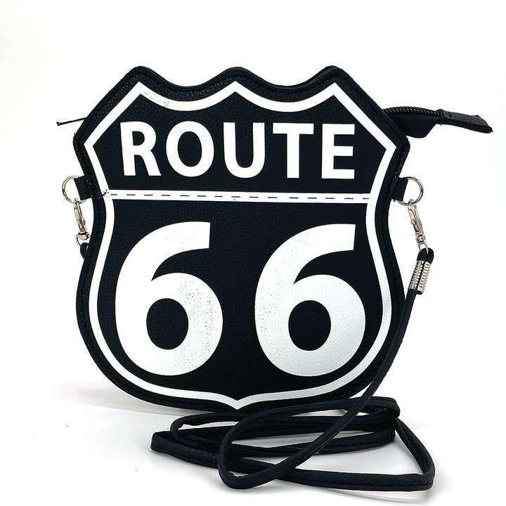 COMECO INC - Wholesale Crossbody Bag - Women's - Route 66 Emblem Crossbody Bag