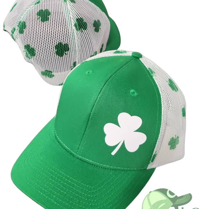 St. Patrick's Trucker Hat cap shamrock pattern mesh for wholesale by The Candy Collections