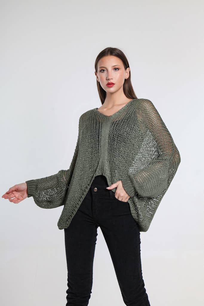 TINA Stephens Italy/Tees By Tina - Wholesale Knit Top - Women's - Adena Butterfly Open Knit Topper (BLS143)13