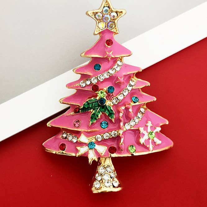 UNISHE - Wholesale Christmas Decoration - Bling Christmas Tree Shape Pin ZK2266