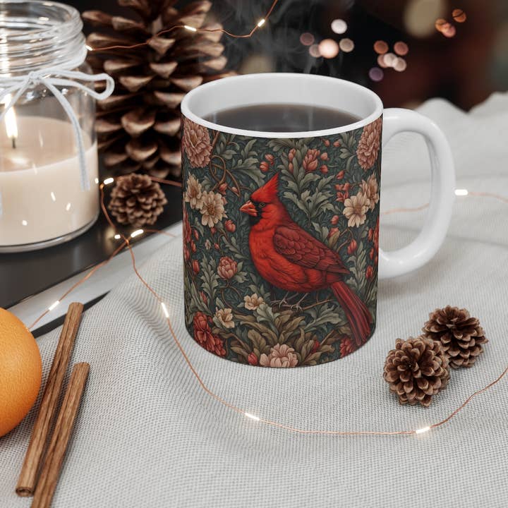 Upside Down Owl Farm - Wholesale Coffee Mug - Red Cardinal Mug, 11 oz., Coffee Mug, Tea Mug, Cardinals