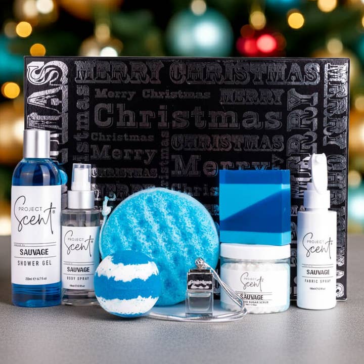 Men’s Christmas Luxury Gift Box – Bath, Body & Fragrance Collection for wholesale by Project Scent