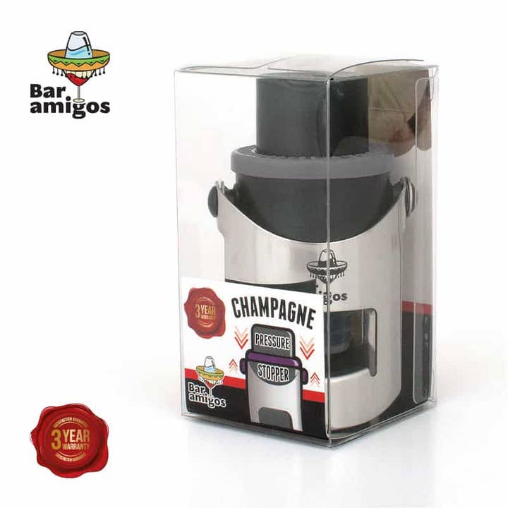 Wholesale Gifts Tomorrow – wholesale Wine stopper – Bar Amigos Champagne Pressure Stopper (Grey)1