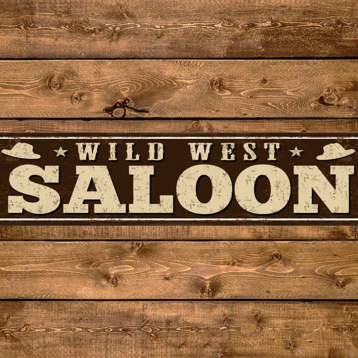 Wild West Saloon Street Sign Countrybar Pub Vintage-stijl voor wholesale door Game Time Prints