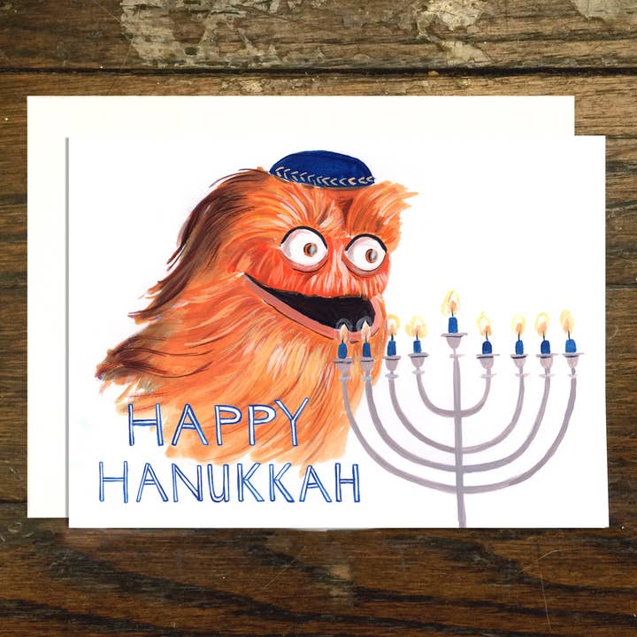 Gritty Hanukkah Greeting Card for wholesale by Kimmy Makes Things