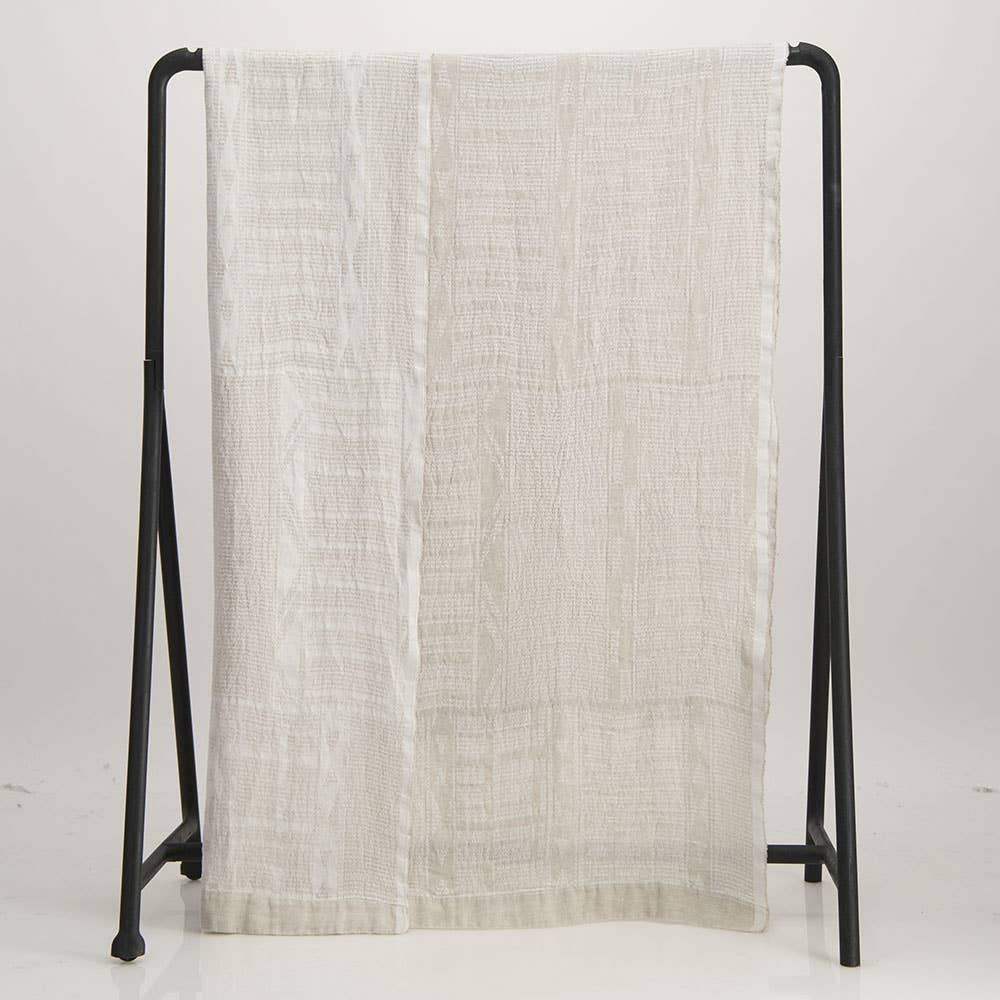 African Jacquard - Wholesale Throw blanket - 100% Linen Bogolan Bed Throws3