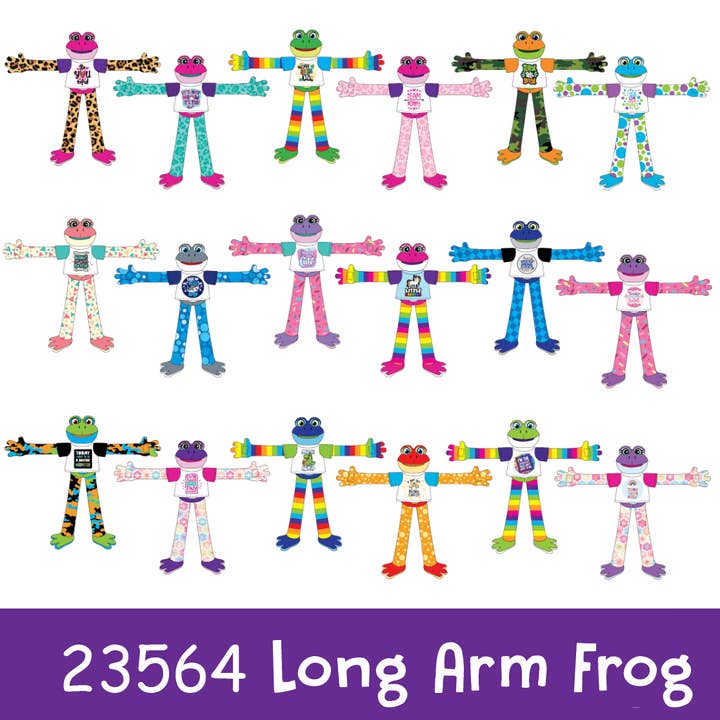 Novelty Closeout - Wholesale Stuffed/Plush Toy - Kids & Baby - Funky Frog 18" Large Long Arm Plush Toy Assortment- 12/Pack