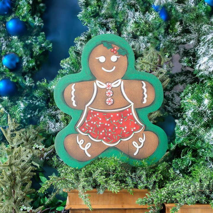 Large Gingerbread Woman Garden Stake for wholesale by Songbird Grove Collection