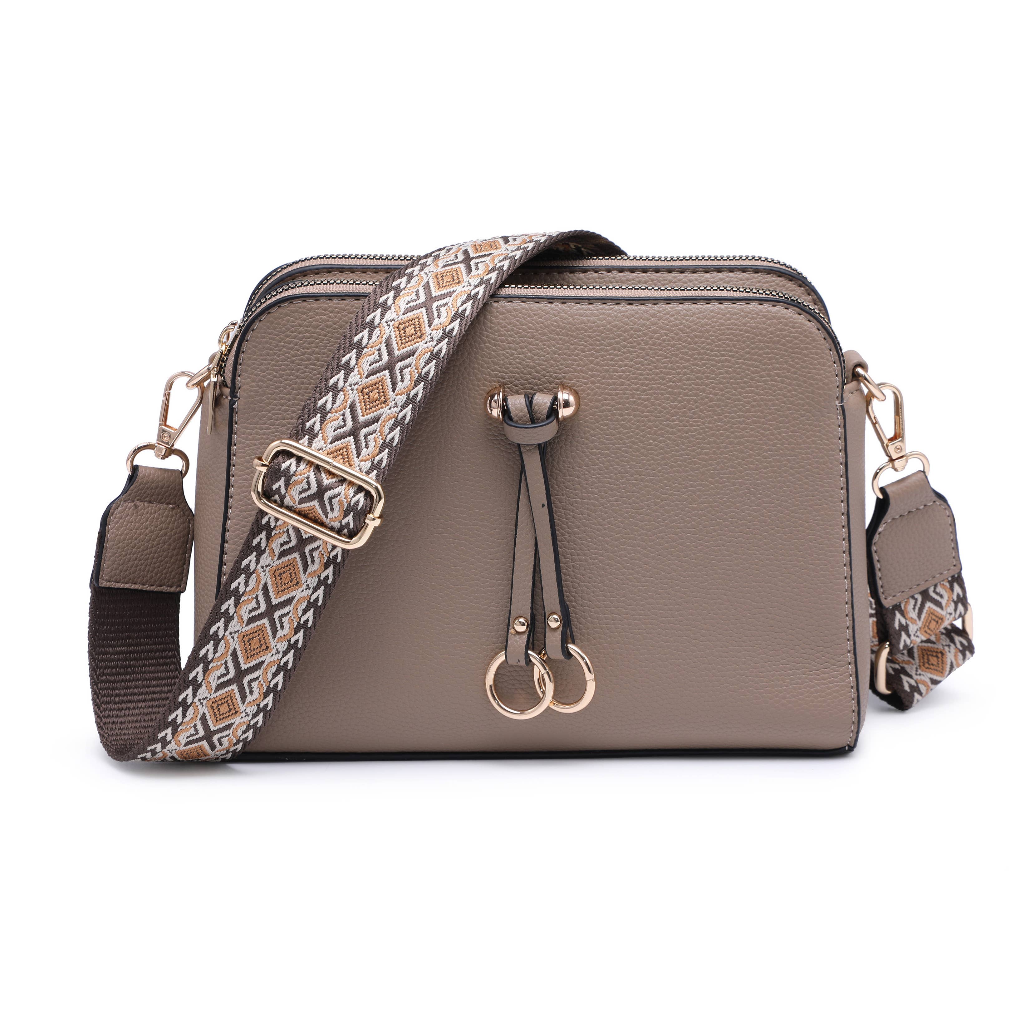 Papaya Fashion Ltd - Vendita all'ingrosso Borsa a tracolla - Donna - B23005-AW-Borsa a tracolla con tracolla in tela a tre sezioni con zip4