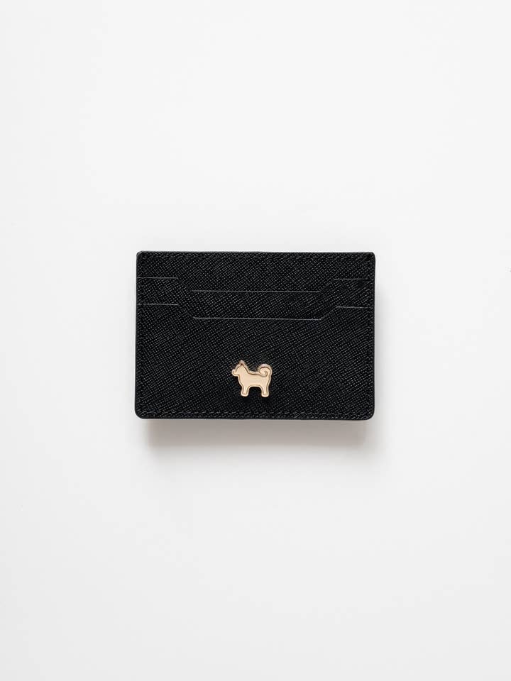 SHIBA & CO. Italian Saffiano Leather Cardholder Wallet - Iconic Black for wholesale by SHIBA & Co