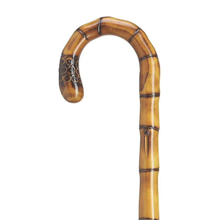 Imported Men's Genuine Chestnut Carved Root Nose Crook for wholesale by Harvy Canes