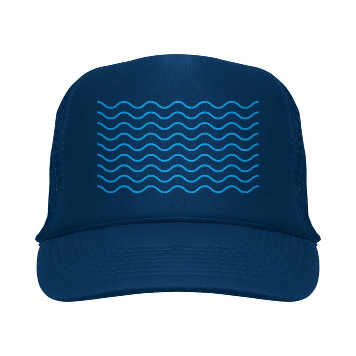 Waves Trucker Hat - Navy for wholesale by The Poster List