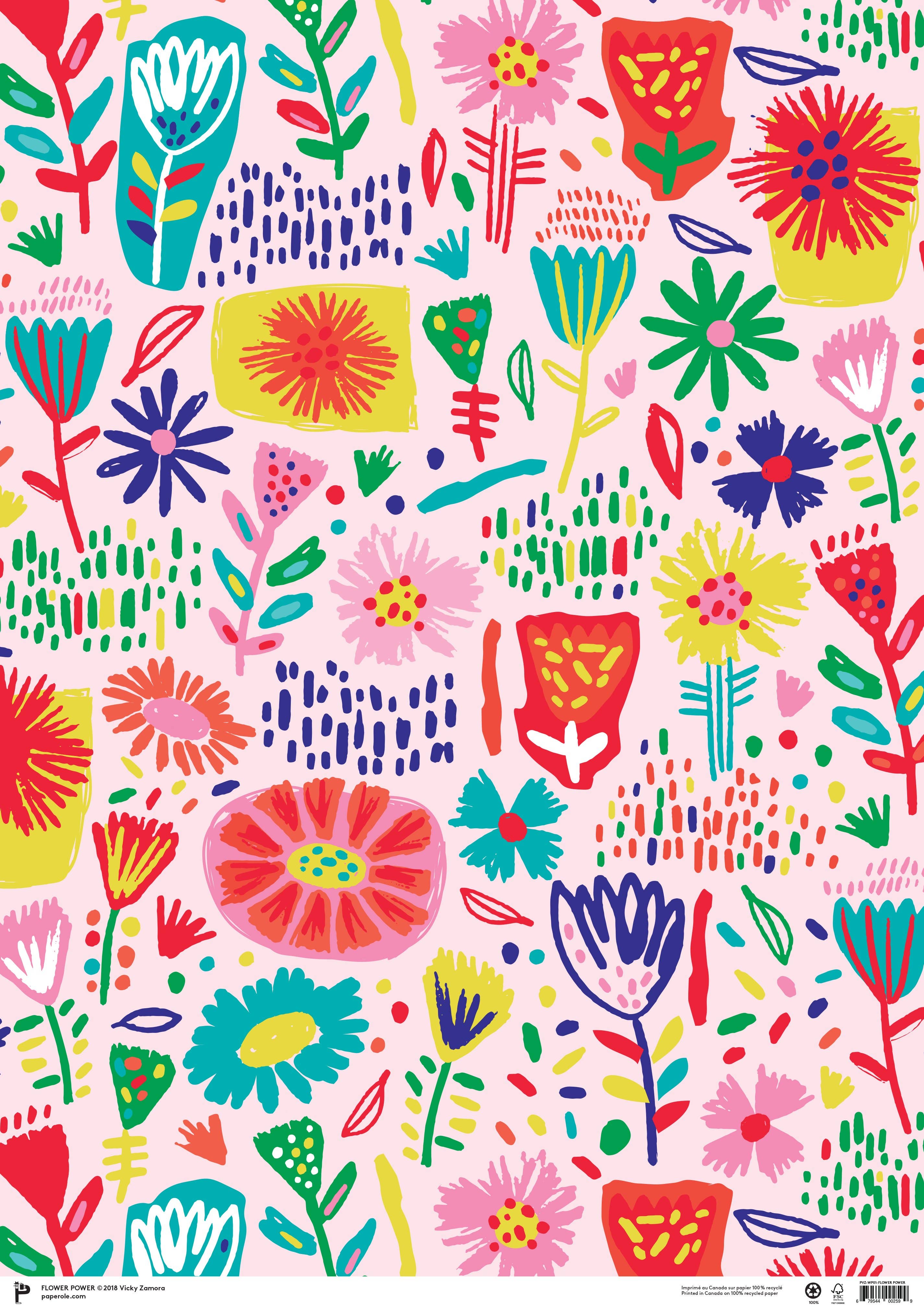 Paperole - Wholesale Flat Wrap - FLOWER POWER – Wrapping Paper1