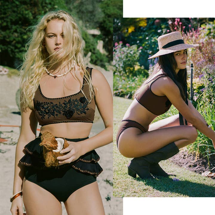 NINA Embroidered Scoop Neck Bikini Set for wholesale by Visual Mood