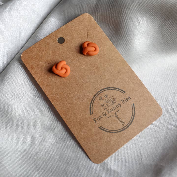 Fox and Bunny Rise – wholesale Stud/post earrings – Polymer Clay Knot Earrings4