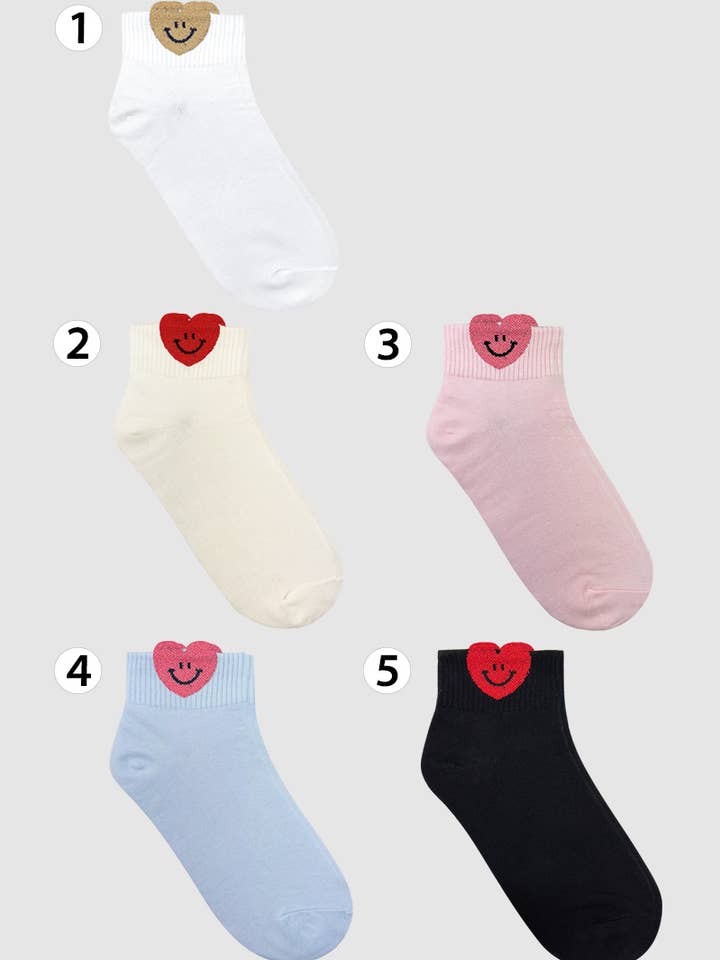 Women's Crew Boing Boing Heart Socks for wholesale by 7DAYSSOCKS