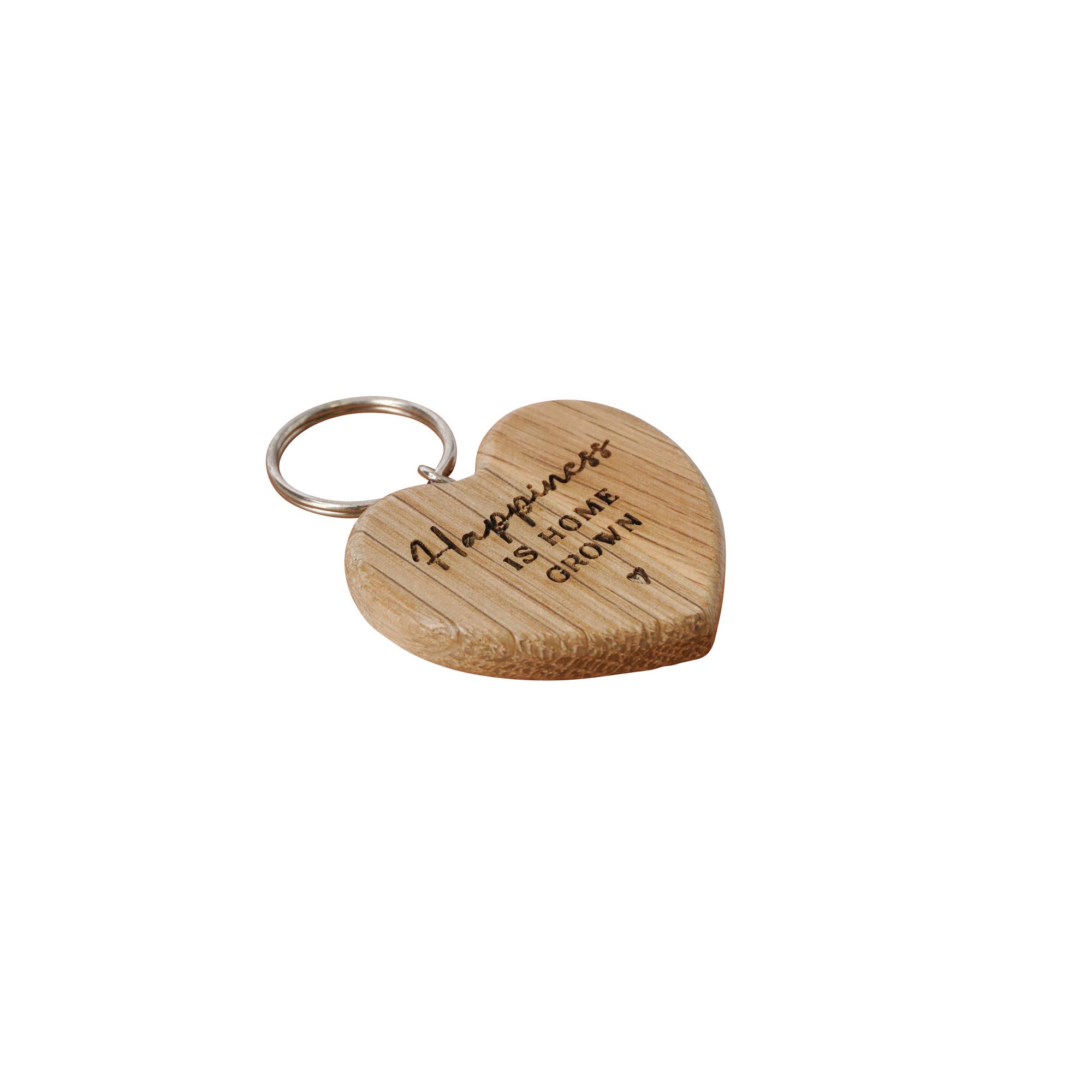 CGB Giftware - Wholesale Keychain - Unisex - Bramble Farm 'Happiness Is Home Grown' Oak Heart Keyring2