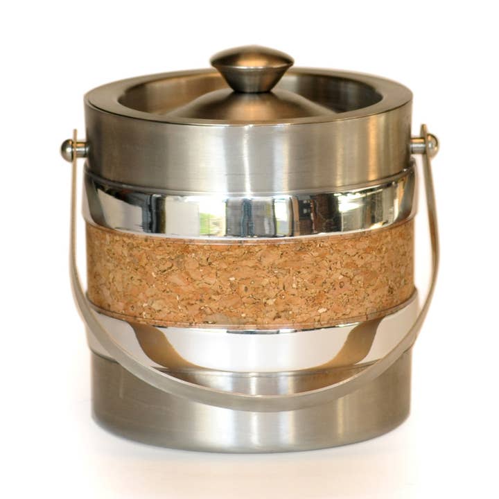 Stainless Steel with Cork 3 Qt. Ice Bucket for wholesale by MR. ICE BUCKET, LLC.