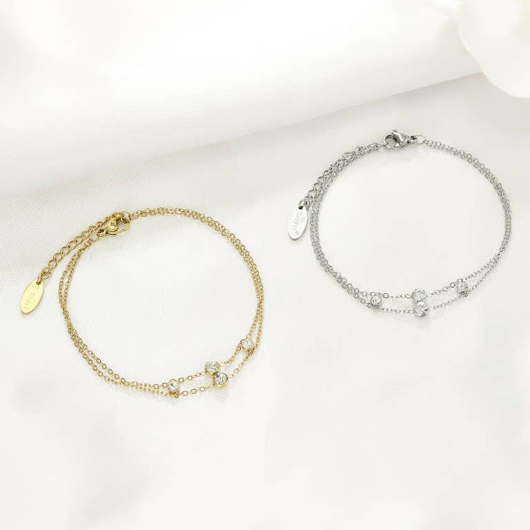 Kapyco - Wholesale Link & Chain Bracelet - Stainless steel crystal bracelet - BR1103072