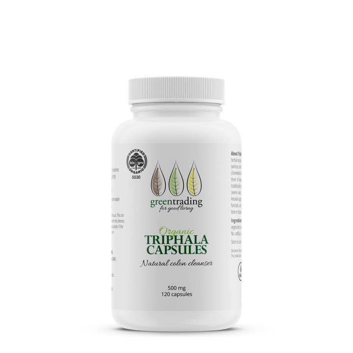 Capsules de Triphala Bio 500 mg pour la vente par Green Trading