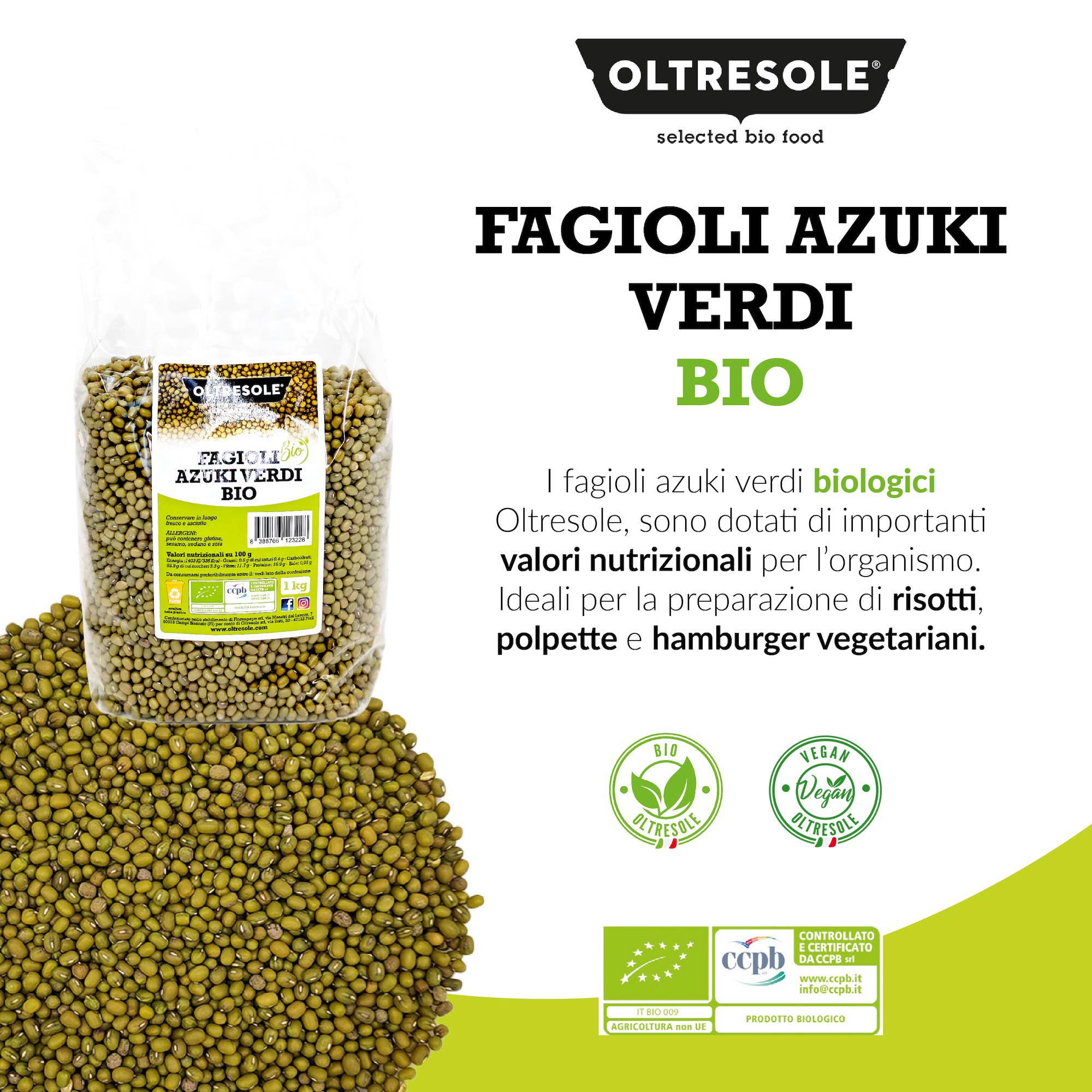 Oltresole – wholesale Beans – ORGANIC GREEN AZUKI BEANS 1 Kg4