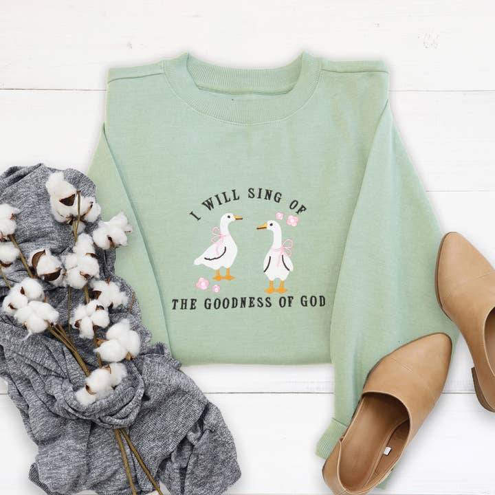 I Will Sing Embroidered Crewneck Sweatshirt for wholesale by Love in Faith