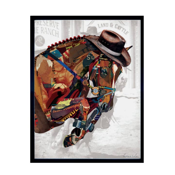 3D Collage Art | Jumping Horse (32"x25") for wholesale by Canterbury Lane