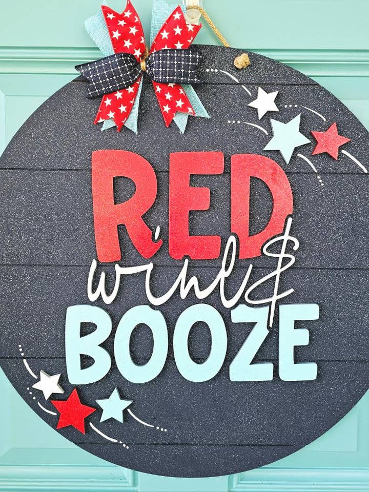 DIY Red, Wine & Booze Door Hanger for wholesale by Teal Moon Creations