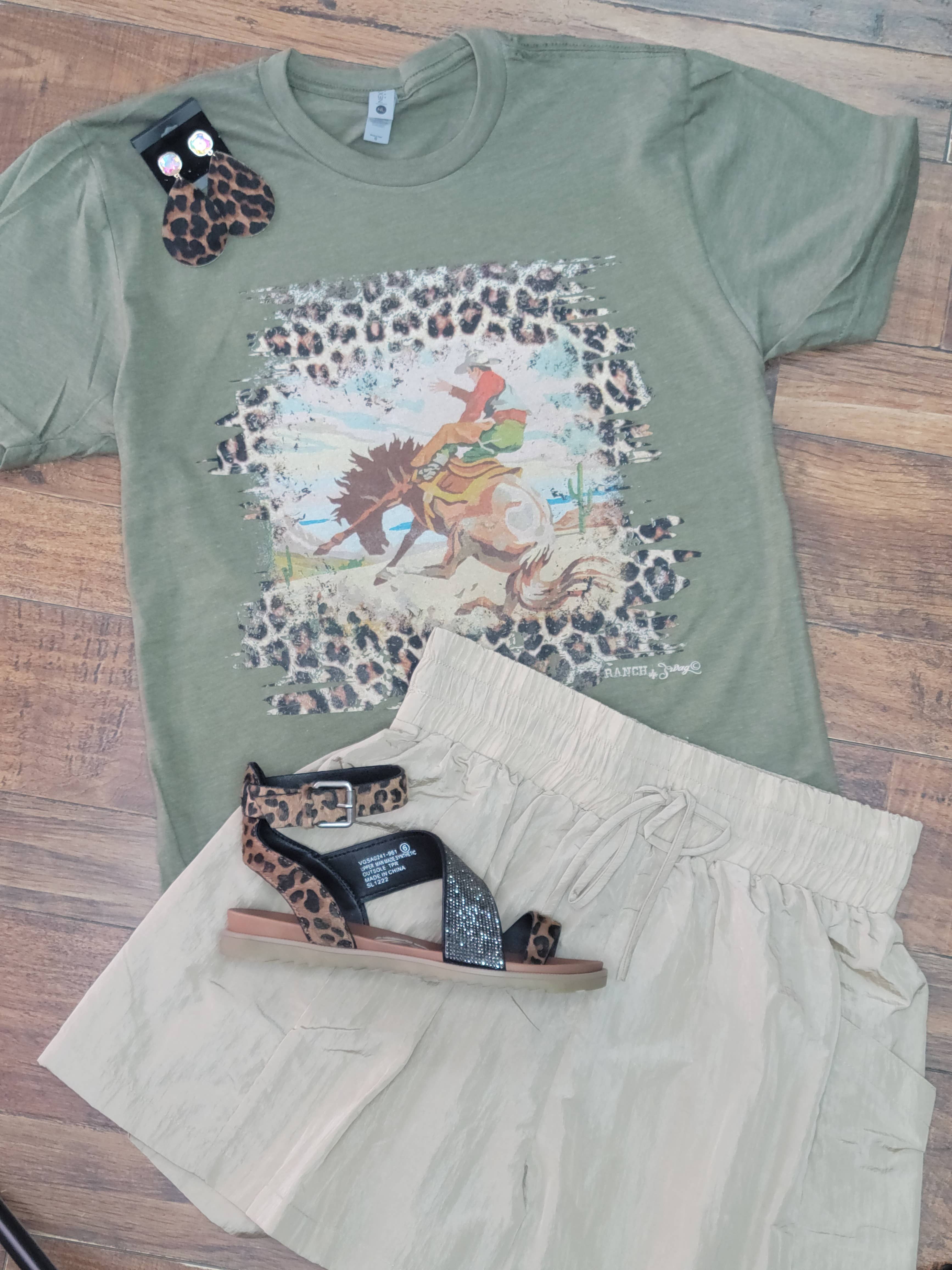 Ranch Swag - Wholesale T-Shirt (Graphic) - Women's - Leopard Bronc Graphic Tee4
