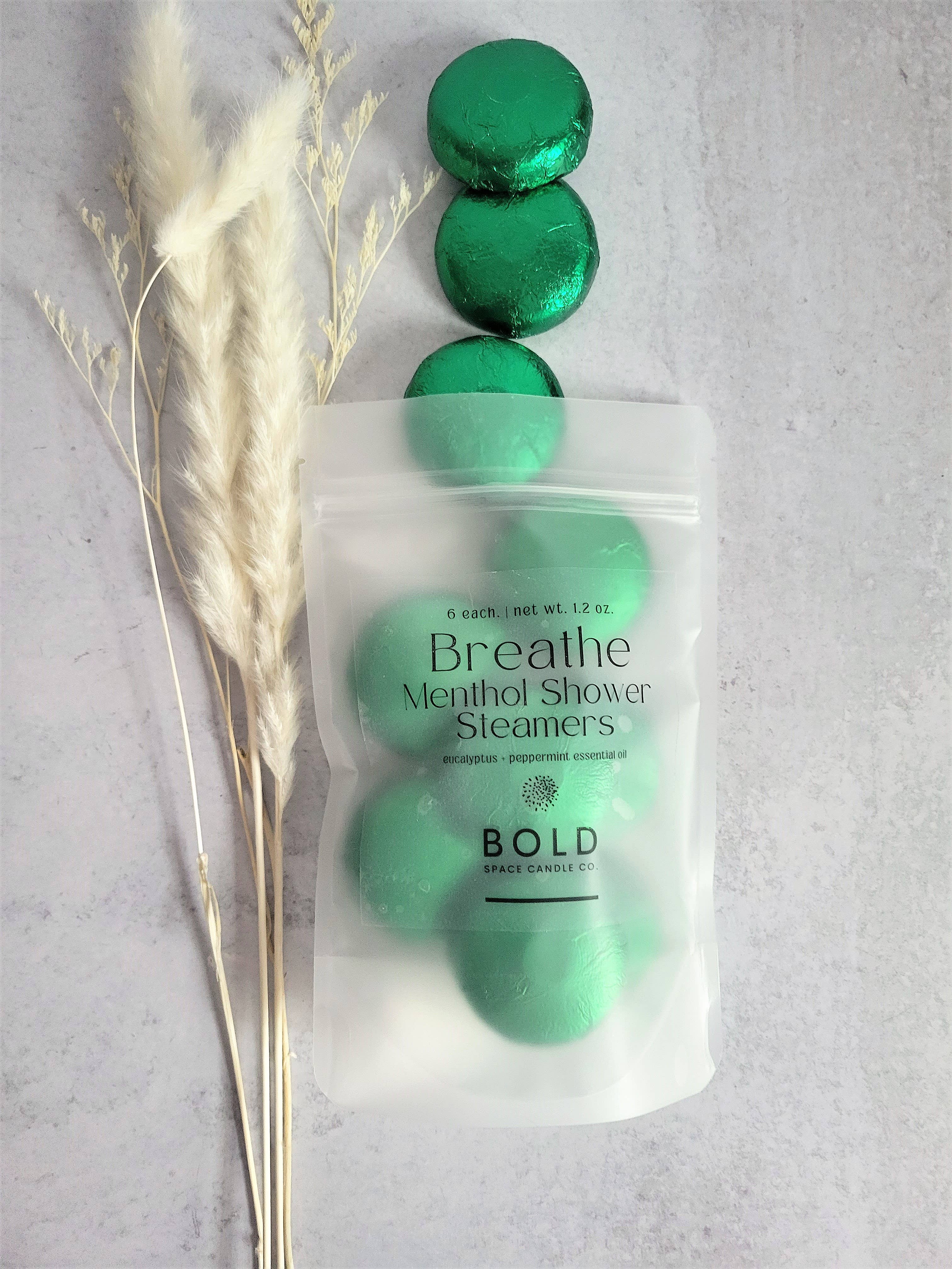 Bold Space Candle Co. - Vendita all'ingrosso Bombe/Compresse vaporizzanti da doccia - Breathe Shower Steamer – Eucalipto e Menta Piperita, Benessere3