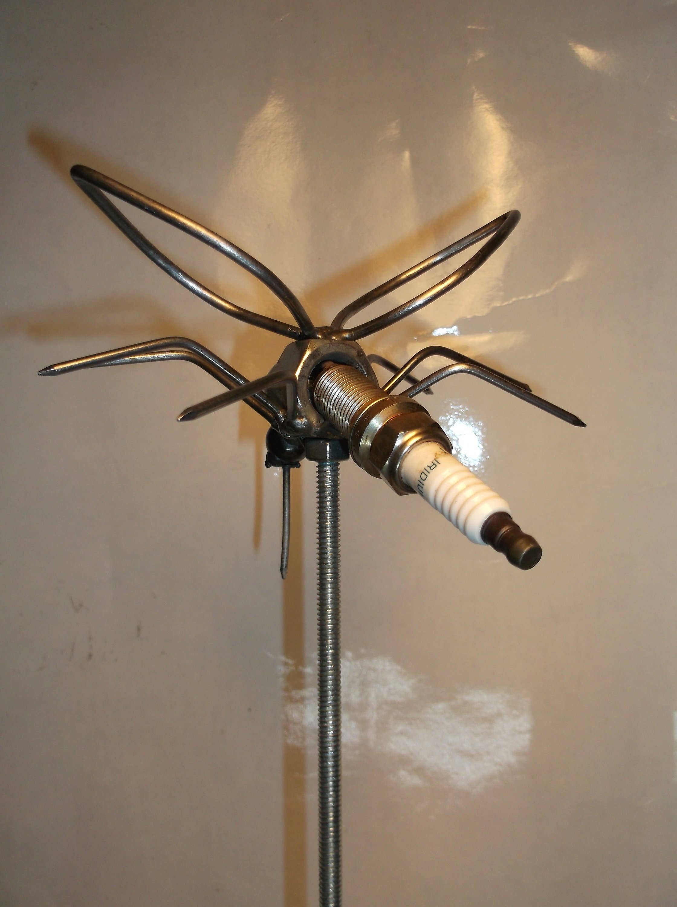 Creations Welded - Wholesale Garden/Lawn Stake - Mosquito Spark Plug Garden Stake, Metal Yard Art Insect3