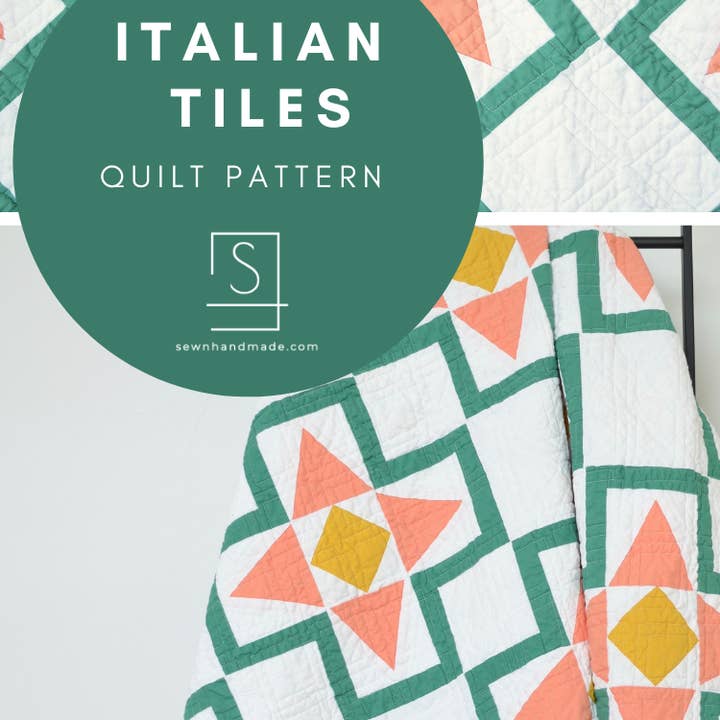 Sewn - Wholesale Craft Sewing Kit - Italian Tiles Quilt PAPER Pattern17