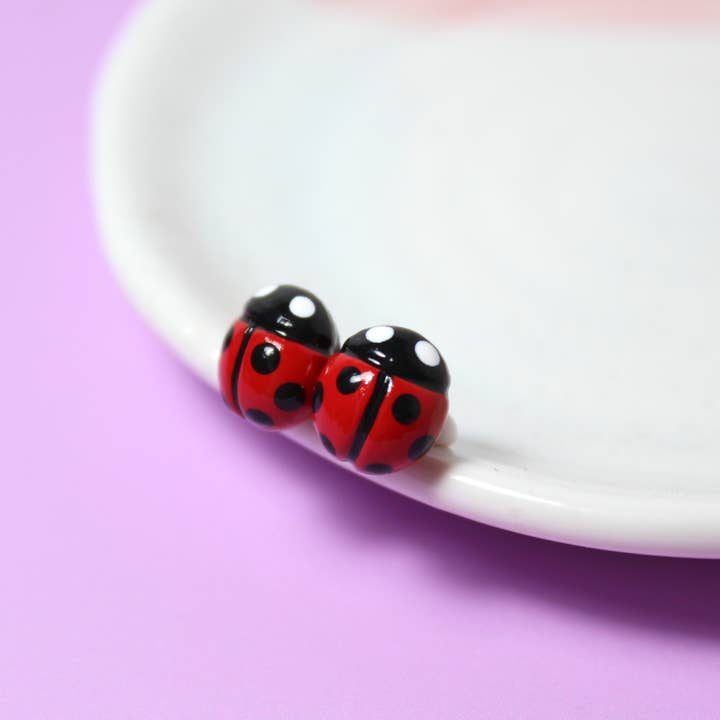 Ladybug Stud Earrings for wholesale by Mariposa Miniatures