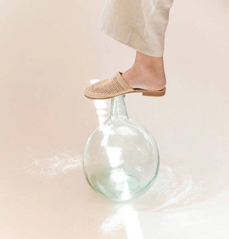 craftberber – sandálias - Mulher por atacado – Sandálias de ráfia feitas à mão no Marrocos, sapatos boho de ráfia3