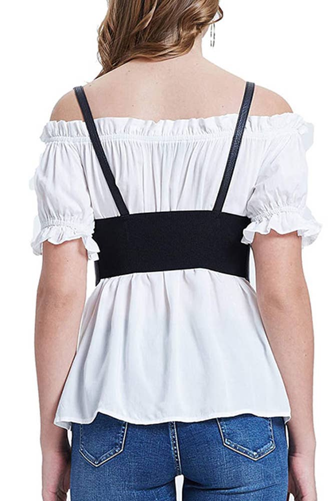 UNISHE - Wholesale Corset - Women's - Spaghetti Buckle Leather Corset YDL0235