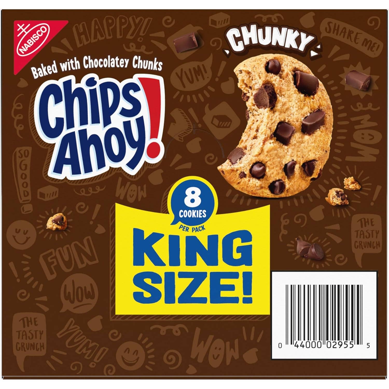 Snacky Candy - Wholesale Cookie - Chips Ahoy Chunky King Size 4.15 oz 8 count4
